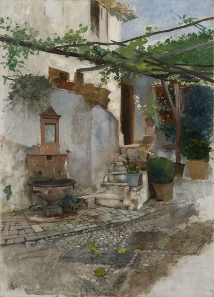 Farm Interior from the South of Spain, late 19th century. Creator: Hugo Birger.