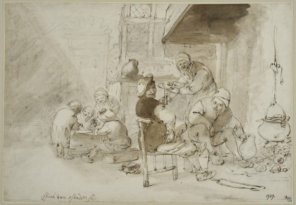 Farmers eat in a kitchen. Creator: Isaac van Ostade.