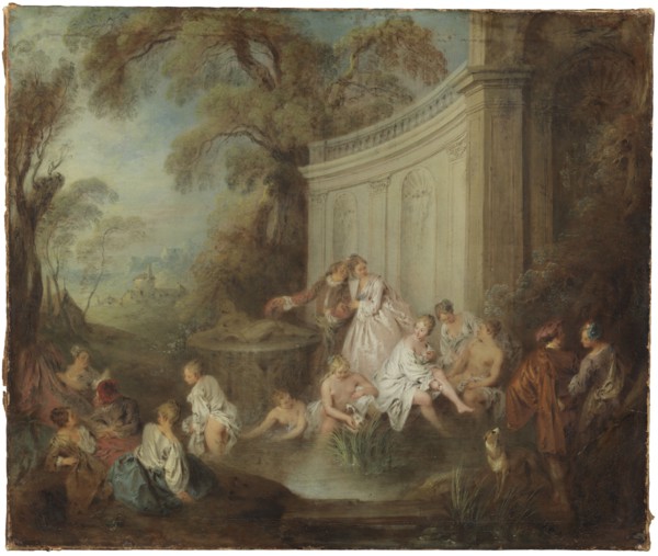 A Company of Bathers in a Park, early 18th century. Creator: Jean-Baptiste Pater.