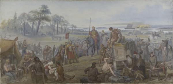 After the Battle of Fyrisvall. Proposed Decoration of the Walls in the Upper Hall , c19th century. Creator: Marten Eskil Winge.