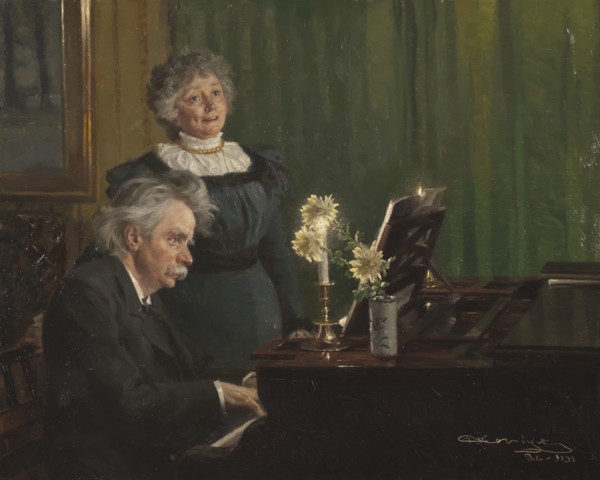 Edvard Grieg accompanying his Wife, 1898. Creator: Peder Severin Kroyer.