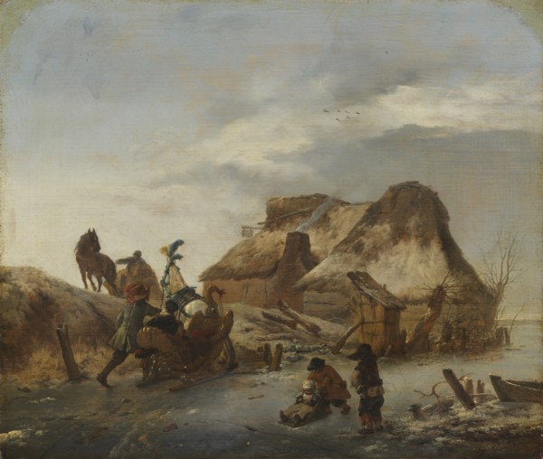 A Nobleman's Sleigh on the Ice, c.1646-1646. Creator: Philip Wouverman.