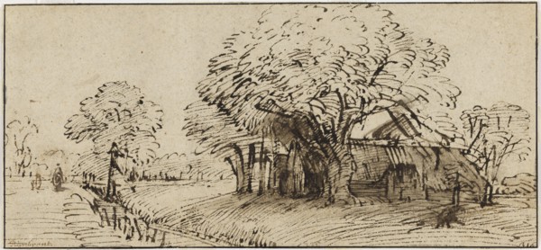 Farmhouse in a grove of trees, c.1655. Creator: Rembrandt Harmensz van Rijn.