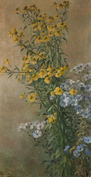 Autumn Flowers, Helenium and New York Aster, 1910. Creator: Gunnar Wennerberg.