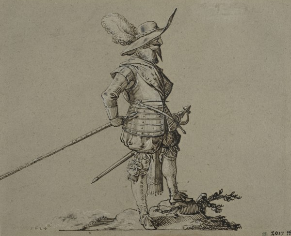 Officer facing right, holding spear. Creator: Herman Breekerveld.