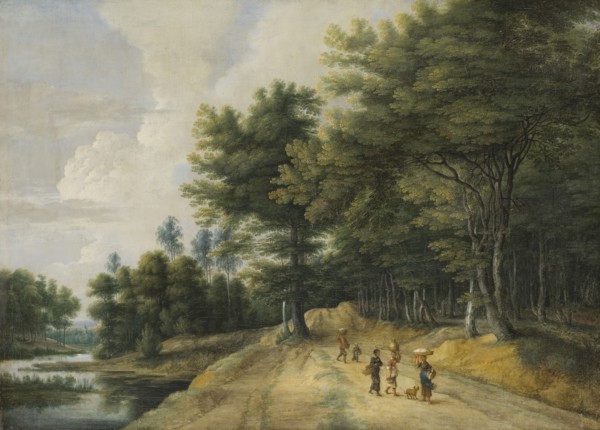 Landscape with a Road through a Wood of Beeches. Creator: Lucas van Uden.