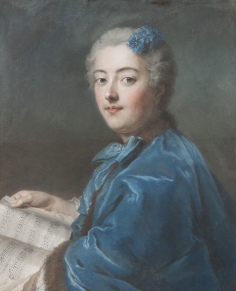 Marie-Sophie de Courcillon, Duchesse de Pecquigny, Princesse de Rohan, between 1738 and 1742. Creator: Maurice-Quentin de La Tour.