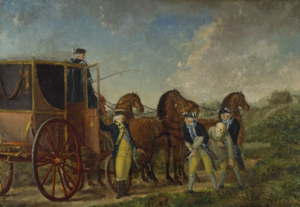 King Adolf Fredrik (1710-1771) at Loka Brunn in 1762, mid-18th-early 19th century. Creator: Per Hillestrom.