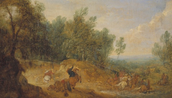 Riders attacked at a Ford. Creator: Adam Frans van der Meulen.