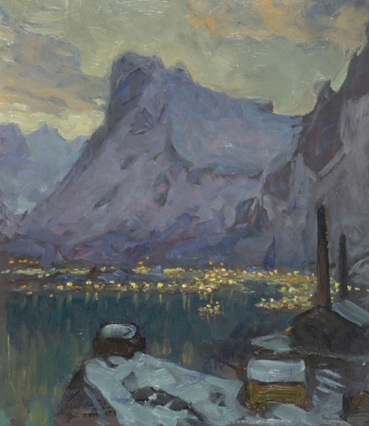Svolvaer Harbour at the Height of the Fishing Season.Study from Lofoten, 1934. Creator: Anna Katarina Boberg.