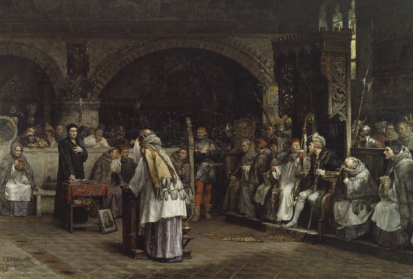 Religious Discourse between Olaus Petri and Peder Galle, 1883. Creator: Carl Gustaf Hellqvist.