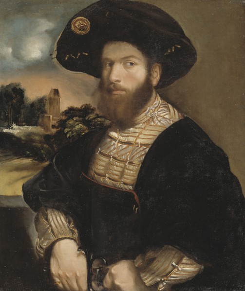 Portrait of a Man Wearing a Black Beret,  c.1530. Creator: Dosso Dossi.