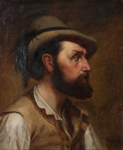 Self-portrait as a hunter, c1870. Creator: Edvard Perseus.