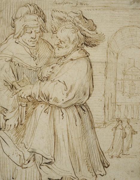 A Man and a Woman Conversing, 1612. Creator: Jacob Matham.
