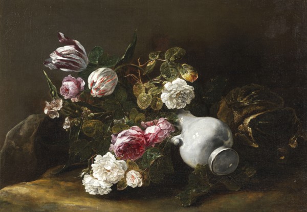 Still Life of Flowers and an Overturned Jug,  c.1659. Creator: Jan Fyt.