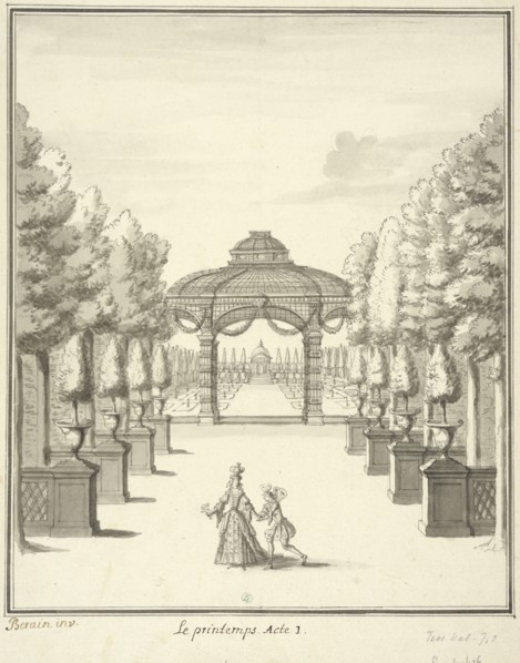 Set design for the opera-ballet Les Saisons by Pascal Collasse, between 1693 and 1697. Creator: Jean Berain.