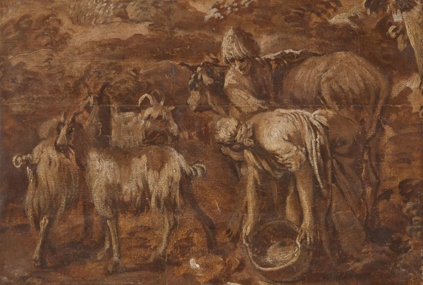 Peasants and Cattle. Study, c17th century. Creator: Unknown.