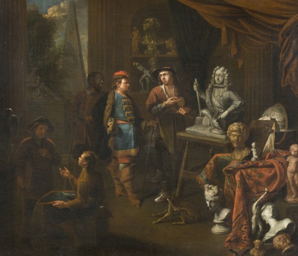 Visit in a Sculptor's Studio, 1704. Creator: Balthasar van den Bossche.