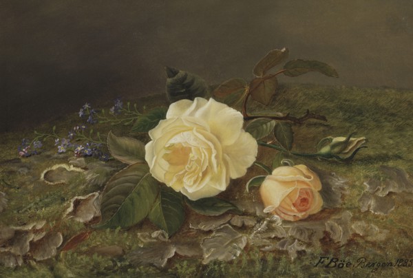 Yellow Roses, 1885. Creator: Frants Diderik Boe.