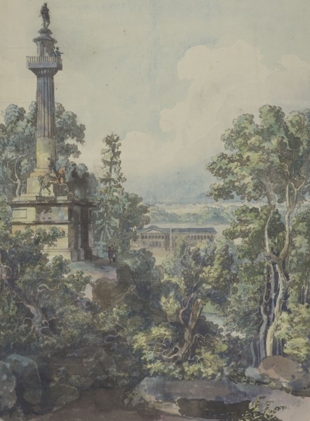 View of Haga with the observatory in the foreground, about 1790. Creator: Louis Jean Desprez.
