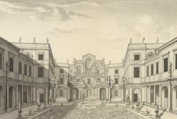 View of the Tessin Palace garden, Stockholm, about 1700. Creator: Nicodemus Tessin the Younger.