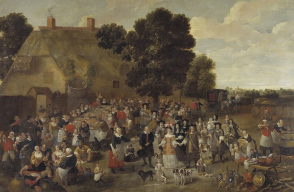 Village Wedding and Open Air Feast, mid 17th century. Creator: School of Mattheus van Helmont.