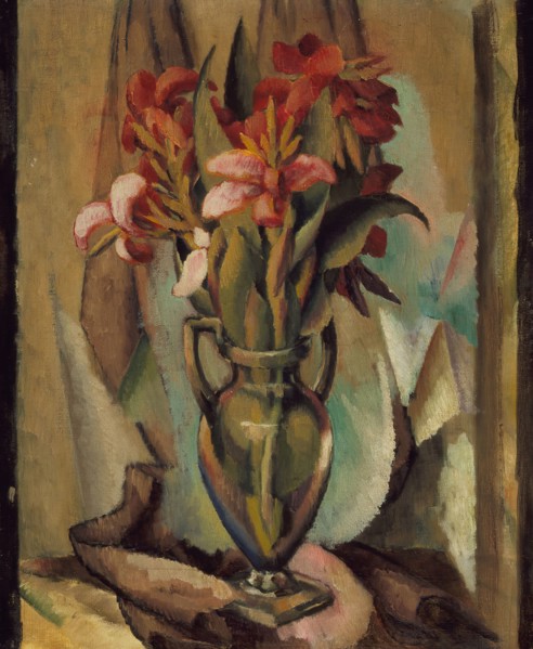Flowers in a Handled Vase, between c1919 and c1922. Creator: Edward Middleton Manigault.