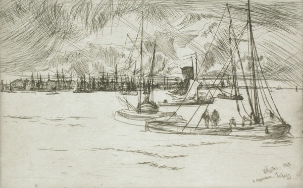 Amsterdam from the Tolhuis, 1863. Creator: James Abbott McNeill Whistler.