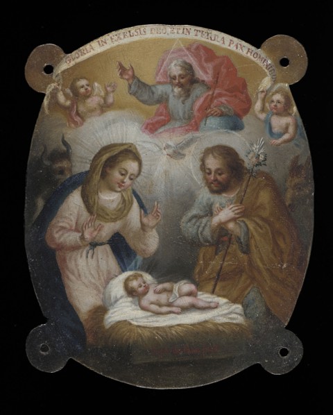 Badge with Adoration of the Shepherds (Escudo con la adoración de los pastores), c1770. Creator: Jose Paez.