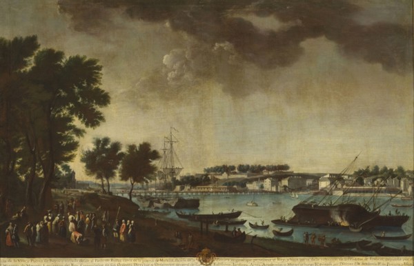 View of the Town and Port of Bayonne from the Pathways of Boufflers..., 1771. Creator: Juan Patricio Morlete Ruiz.