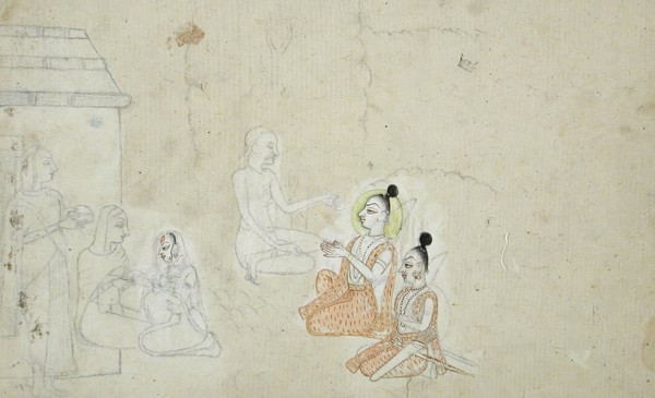 Rama, Lakshmana, and Sita at a Hermitage, c1800. Creator: Unknown.
