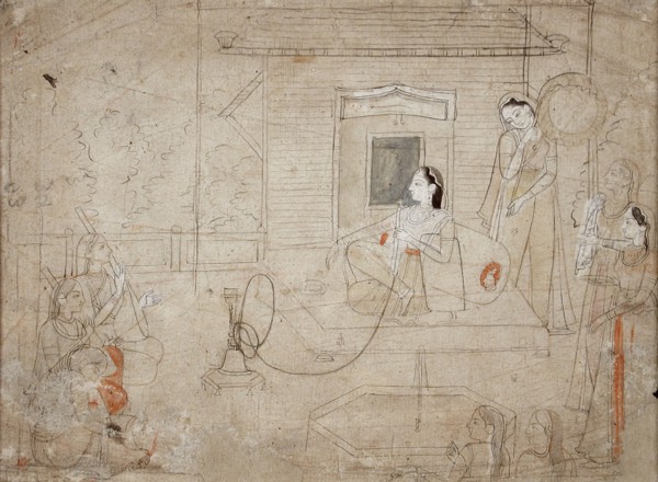 Maharani Mandial of Guler at Leisure, between c1760 and c1770. Creator: Unknown.