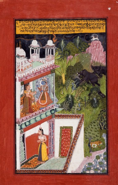 The Month of Bhadon (August-September), Folio from a Barahmasa..., between c1700 and c1725. Creator: Unknown.