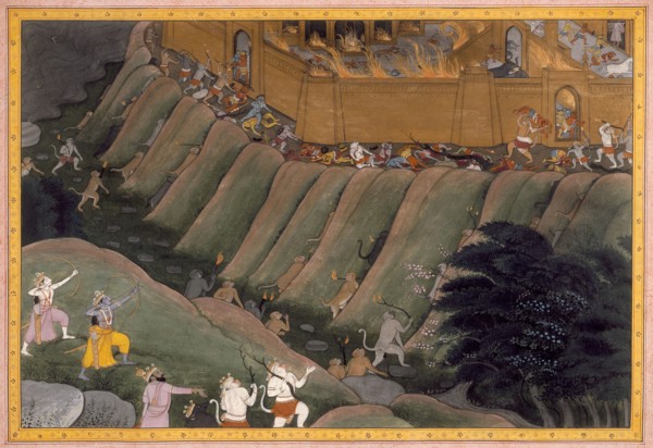 The Siege of Lanka, Folio from a Ramayana (Adventures of Rama), c1800. Creator: Unknown.