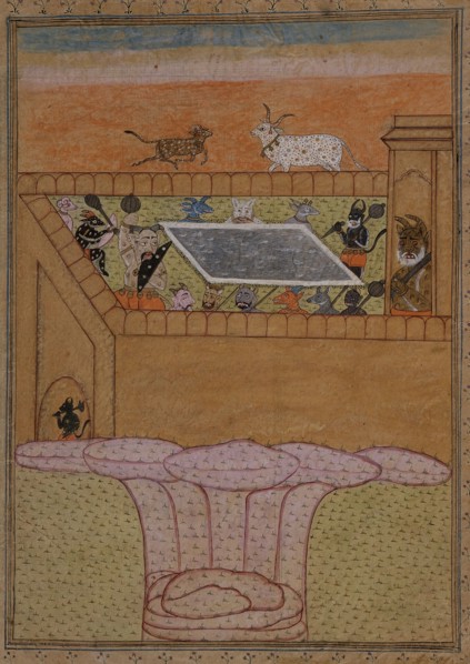 Scene with Bovines and Demons (verso).., between 1675 and 1700. Creator: Unknown.