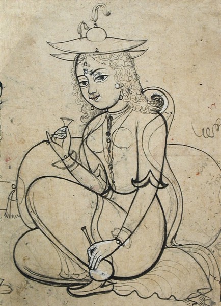 Portuguese Woman Drinking Wine, c1725. Creator: Unknown.