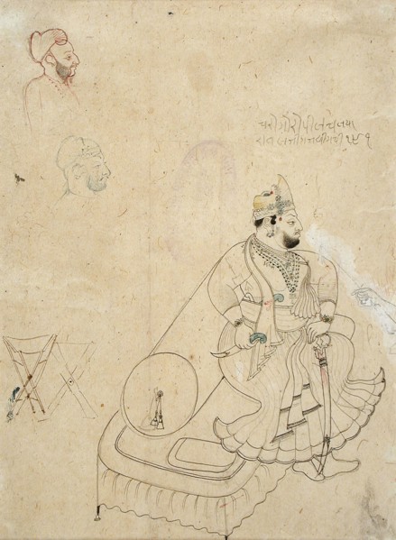 Rawal Gaj Singhji and Portrait Studies, between c1825 and c1850. Creator: Unknown.