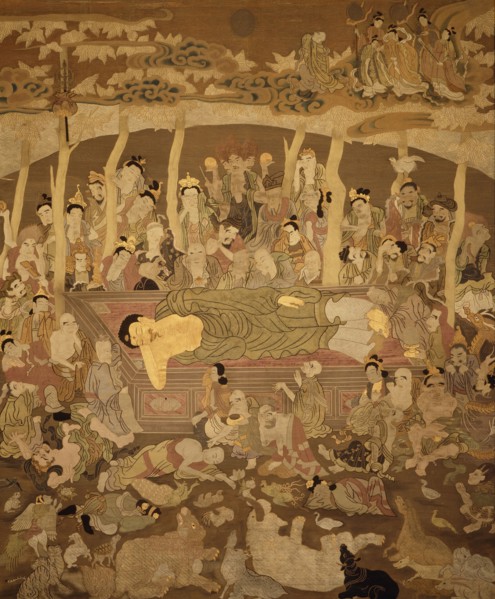 Wall Hanging Depicting the Death of the Buddha (Paranirvana), c1795. Creator: Wu Daozi.