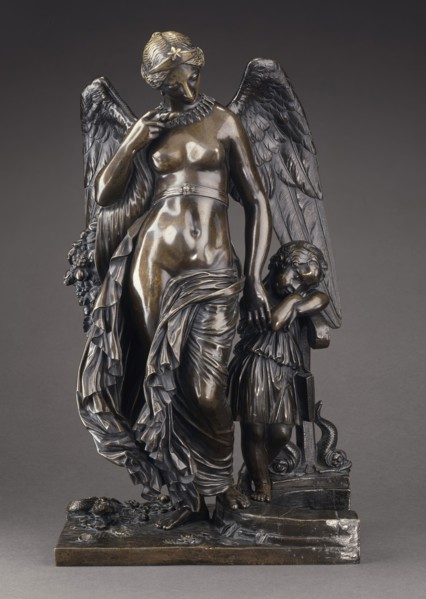 Allegorical Group (Jean de la Fontaine's 'Fortune and the Young Child' (?), between c1830 and c1840. Creator: James Pradier.