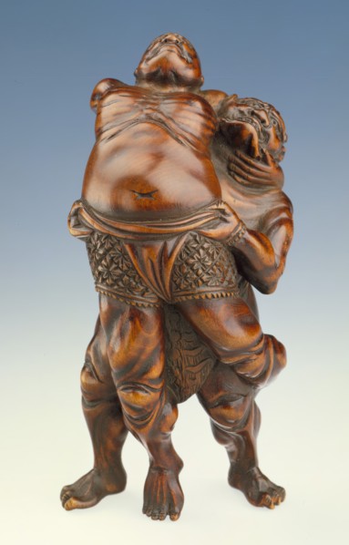 Temple Guardian and Demon Wrestling (image 2 of 2), Mid-19th century. Creator: Miwa School.