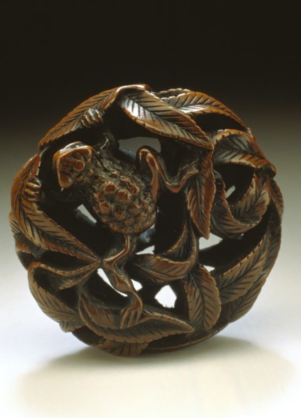 Frog Crawling through Leaves, First half of 19th century. Creator: Naito Toyomasa.