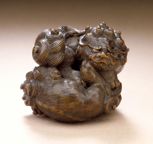 Pair of Chinese Lions, early 19th century. Creator: Tamba School.