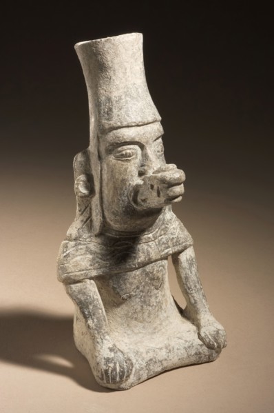 Seated Figure Wearing Serpent Mask, A.D. 550-900. Creator: Unknown.