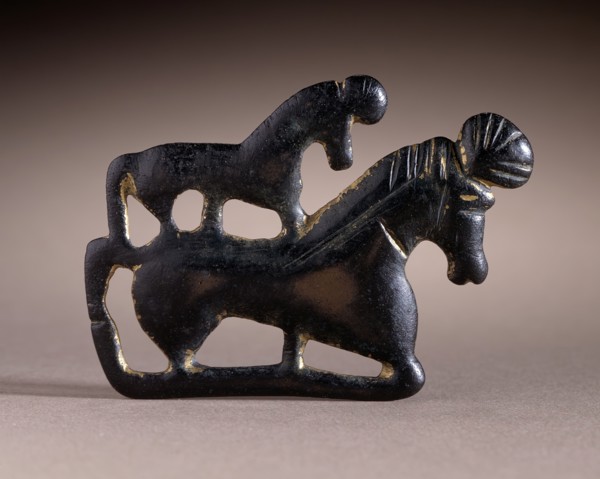 Ornament with Two Horses, 206 B.C.-220 A.D.. Creator: Unknown.