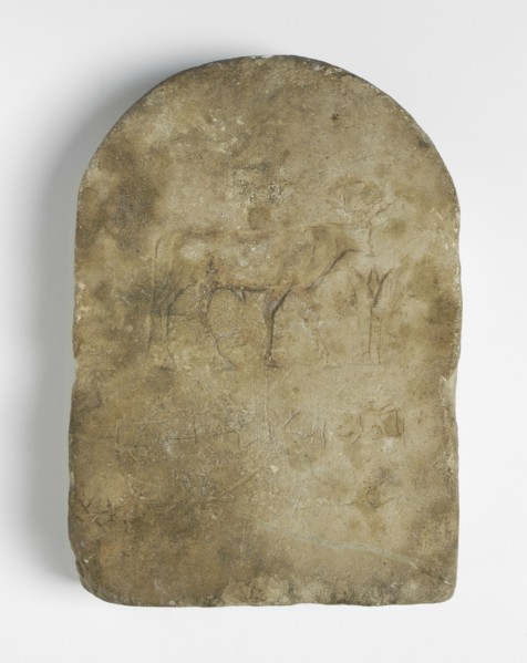 Votive Stele with Relief of the Apis Bull(?) and a Lotus, Greco 30th Dynasty-end of Ptolemaic Period Creator: Unknown.
