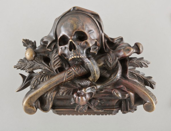 Skull and Crossbones with Serpent and Apple (image 1 of 2), c.1850?. Creator: Unknown.