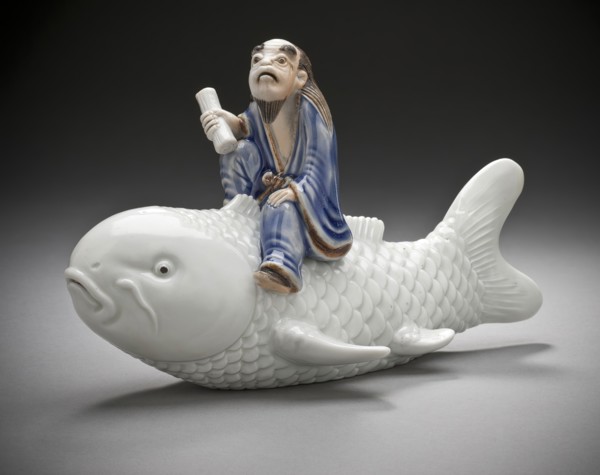 Okimono in the Form of Kinko Riding the Carp, 19th century. Creator: Unknown.