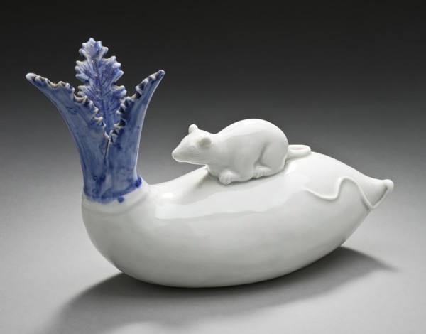 Okimono in the Form of a Rat on a Daikon, 19th century. Creator: Unknown.