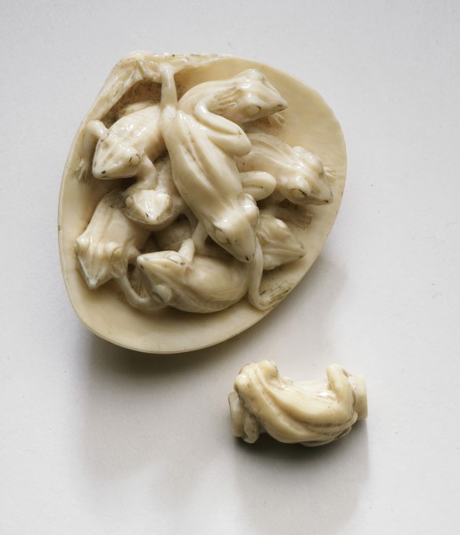 Frogs in Clamshell, Late 19th century. Creator: Unknown.