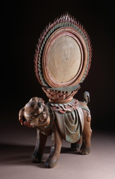 Lion Supporting a Flaming Mirror, 19th century. Creator: Unknown.